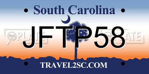 JFTP58 South Carolina License Plate