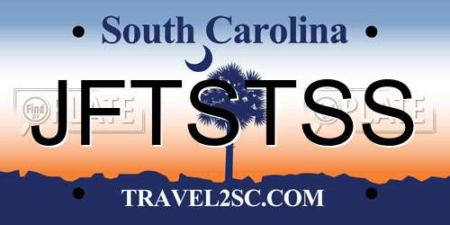 JFTSTSS South Carolina License Plate