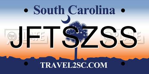 JFTSZSS South Carolina License Plate