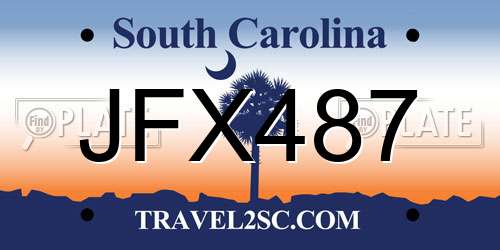 JFX487 South Carolina License Plate