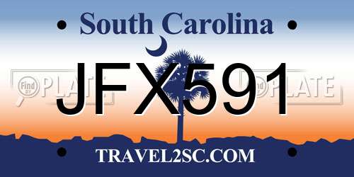 JFX591 South Carolina License Plate