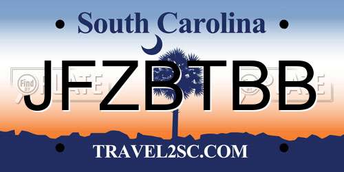 JFZBTBB South Carolina License Plate