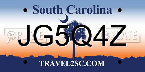 JG5Q4Z South Carolina License Plate