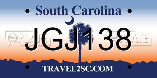 JGJ138 South Carolina License Plate