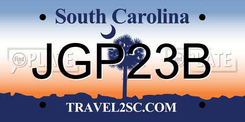 JGP23B South Carolina License Plate