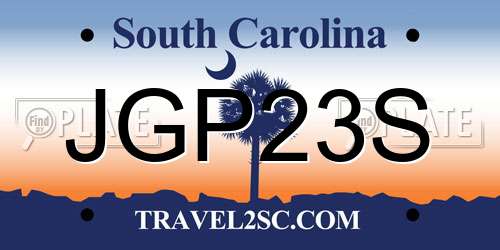 JGP23S South Carolina License Plate