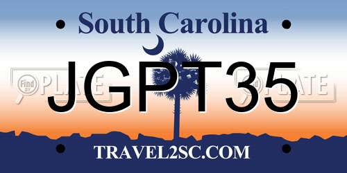JGPT35 South Carolina License Plate