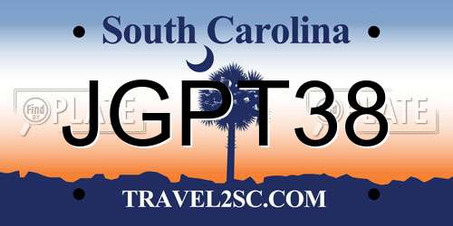 JGPT38 South Carolina License Plate