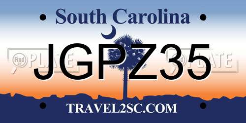 JGPZ35 South Carolina License Plate