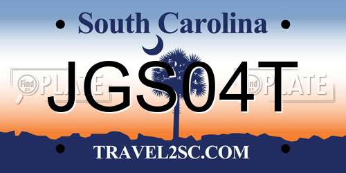 JGS04T South Carolina License Plate