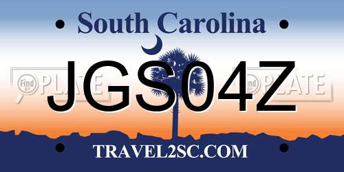 JGS04Z South Carolina License Plate