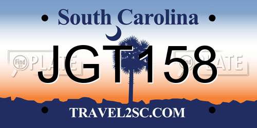 JGT158 South Carolina License Plate