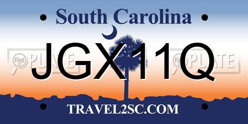 JGX11Q South Carolina License Plate