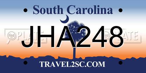 JHA248 South Carolina License Plate