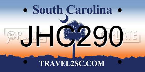 JHC290 South Carolina License Plate