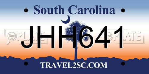 JHH641 South Carolina License Plate