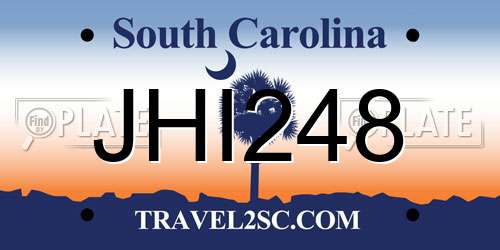JHI248 South Carolina License Plate