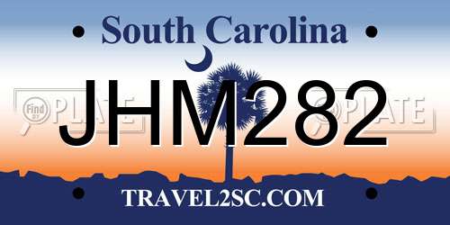 JHM282 South Carolina License Plate