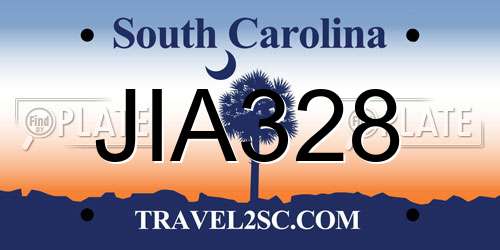JIA328 South Carolina License Plate