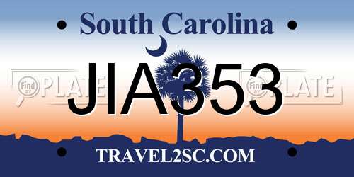 JIA353 South Carolina License Plate
