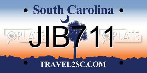 JIB711 South Carolina License Plate