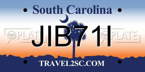 JIB71I South Carolina License Plate