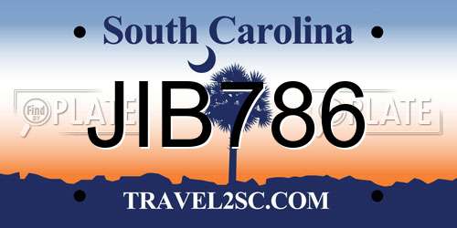 JIB786 South Carolina License Plate