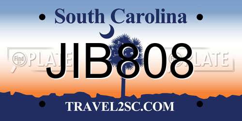 JIB808 South Carolina License Plate