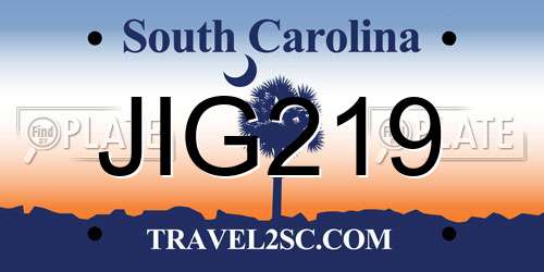 JIG219 South Carolina License Plate