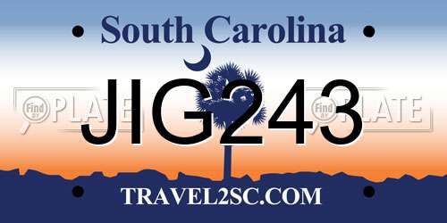 JIG243 South Carolina License Plate