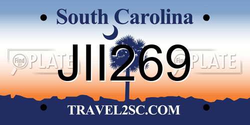 JII269 South Carolina License Plate