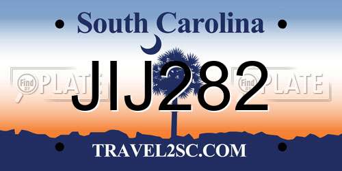 JIJ282 South Carolina License Plate