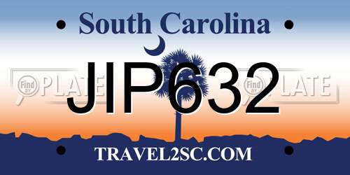 JIP632 South Carolina License Plate