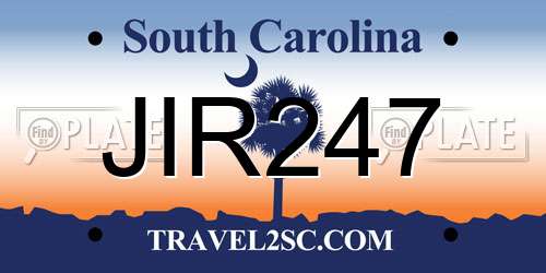 JIR247 South Carolina License Plate