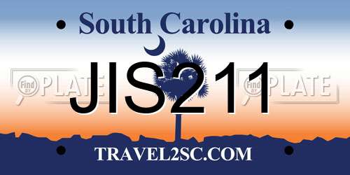 JIS211 South Carolina License Plate