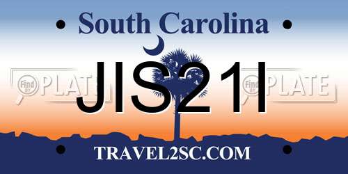 JIS21I South Carolina License Plate