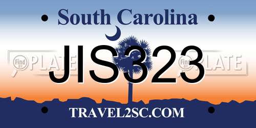 JIS323 South Carolina License Plate
