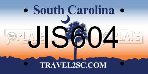 JIS604 South Carolina License Plate