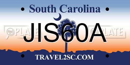 JIS60A South Carolina License Plate