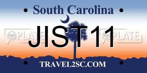 JIST11 South Carolina License Plate
