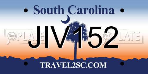 JIV152 South Carolina License Plate