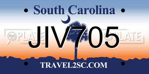 JIV705 South Carolina License Plate