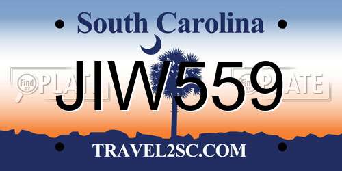 JIW559 South Carolina License Plate