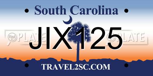 JIX125 South Carolina License Plate