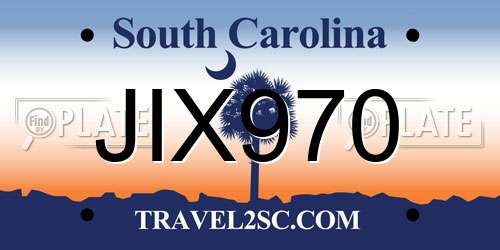 JIX970 South Carolina License Plate