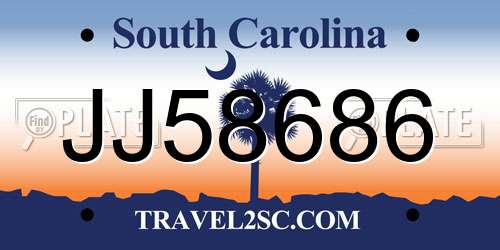 JJ58686 South Carolina License Plate