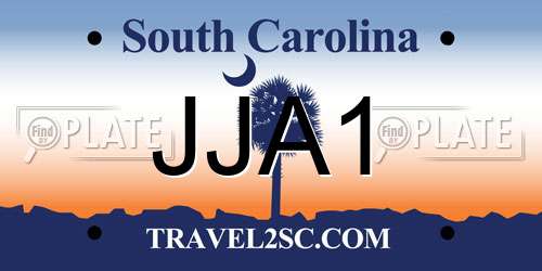 JJA1 South Carolina License Plate