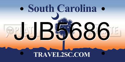 JJB5686 South Carolina License Plate
