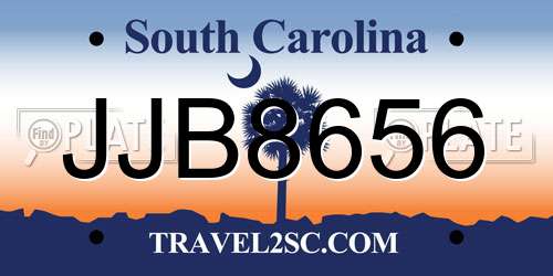JJB8656 South Carolina License Plate