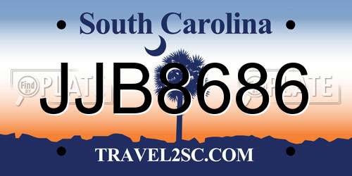 JJB8686 South Carolina License Plate